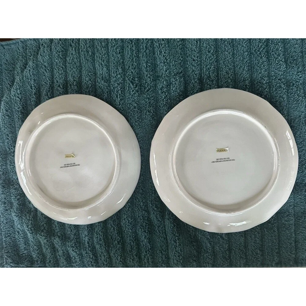 Vintage 3D Fruit Basket Ceramic Wall Plates Set Pears Grapes Retro Kitchen Decor